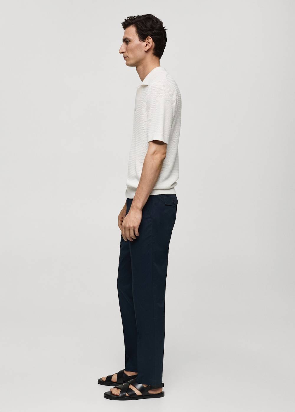Mango Regular Fit-Baumwollhose mit Struktur Black Friday Preise