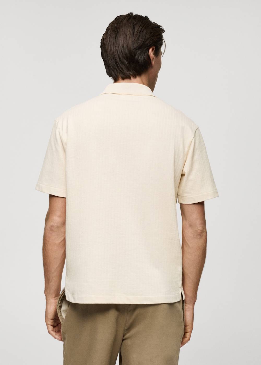 Mango Geripptes Regular-Fit-Poloshirt aus Baumwolle Im Verkauf