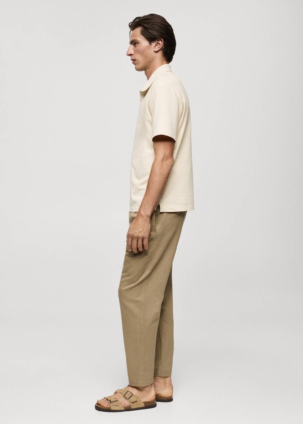 Mango Geripptes Regular-Fit-Poloshirt aus Baumwolle Im Verkauf