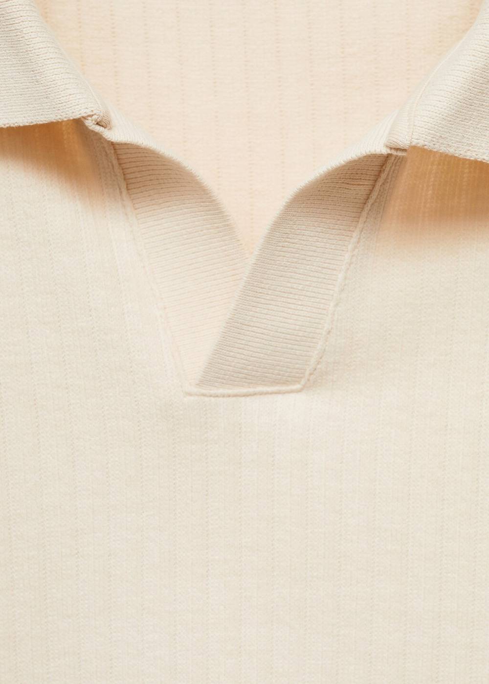 Mango Geripptes Regular-Fit-Poloshirt aus Baumwolle Im Verkauf