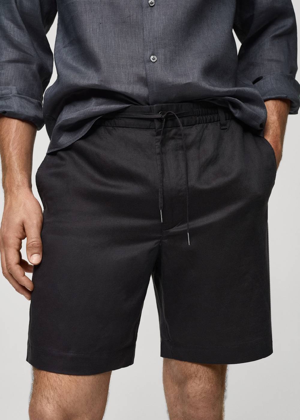 Mango Leinen-Bermudashorts aus Tencel mit Kordelzug zollfrei