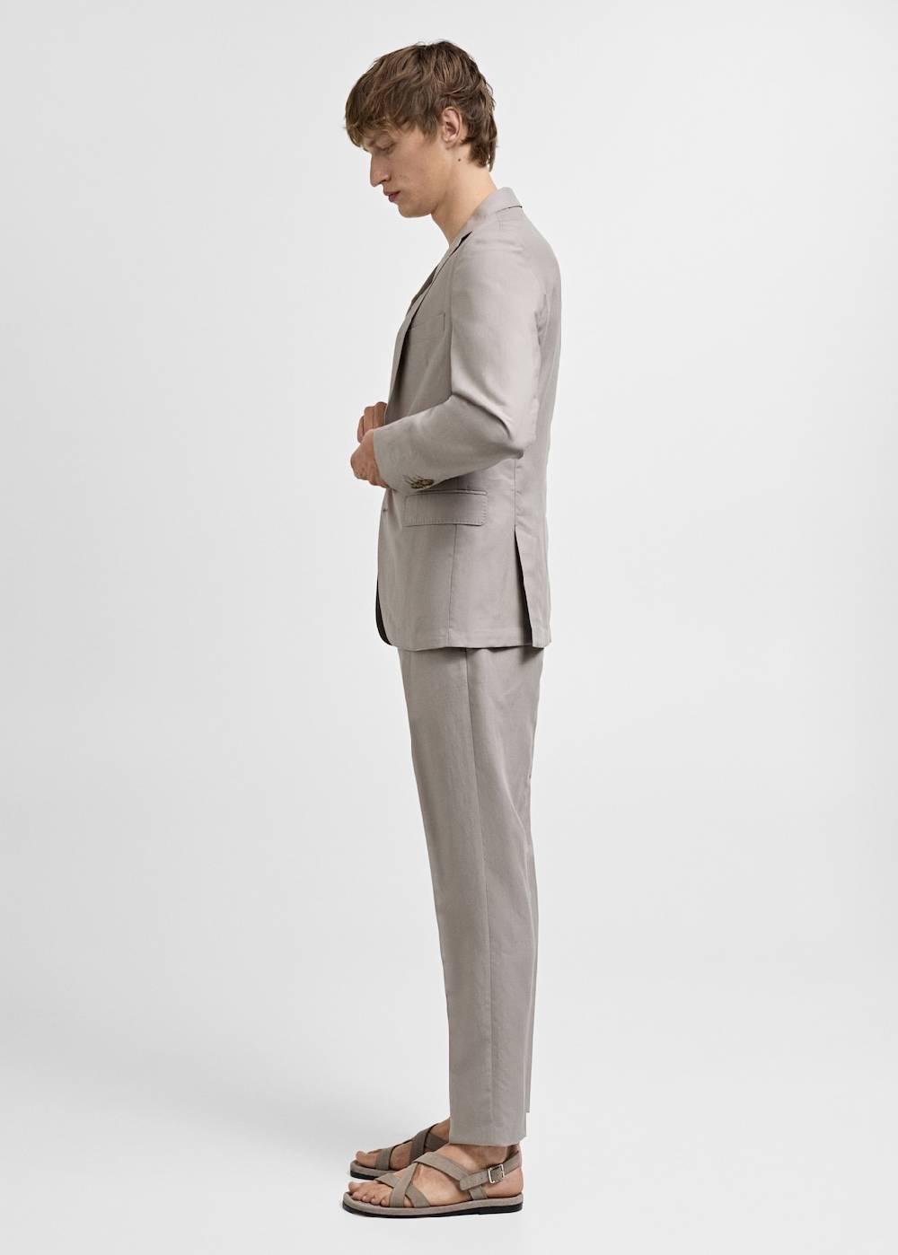 Mango Slim Fit-Anzughose aus Leinenmix Schlussverkauf