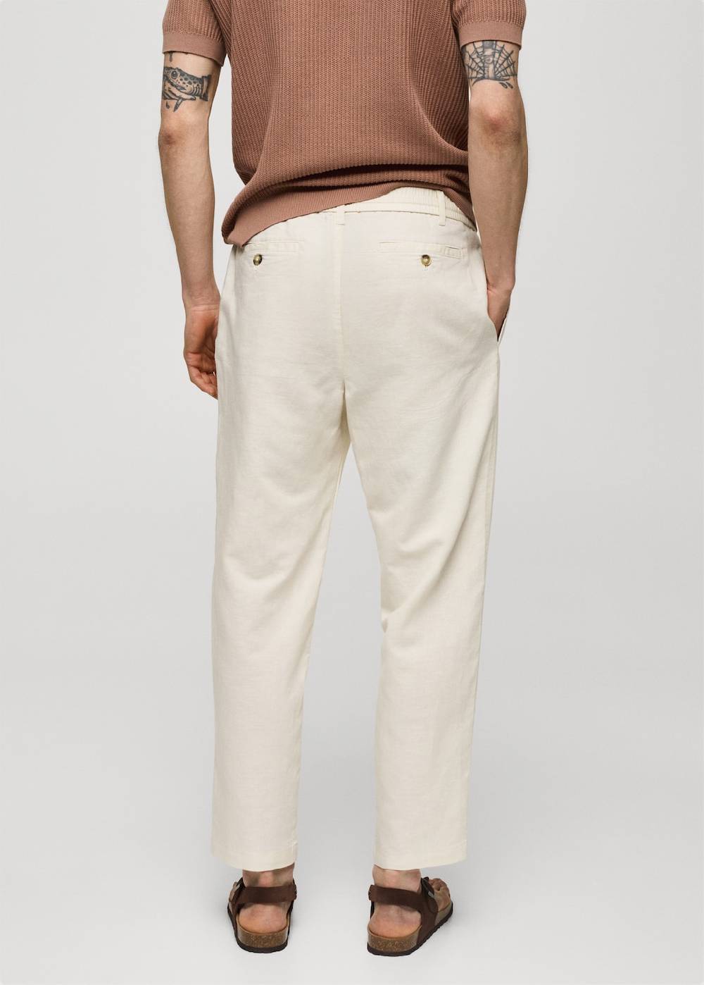 Mango Slim Fit-Leinenhose mit Kordel Günstiger Verkauf