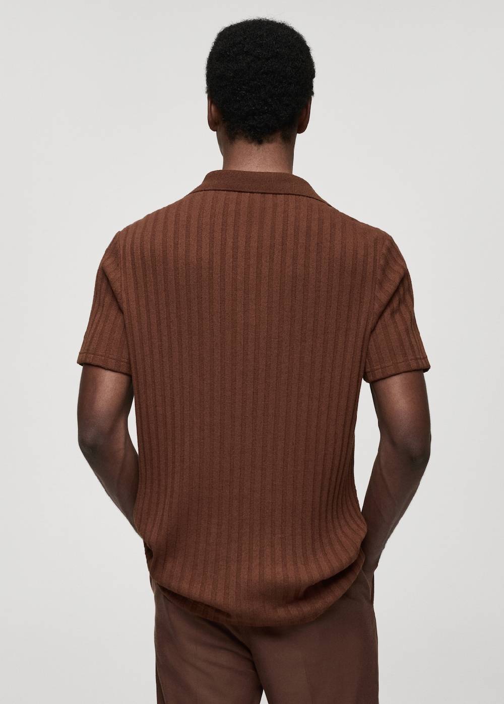Mango Geripptes Regular-Fit-Poloshirt aus Baumwolle Fabrikverkauf