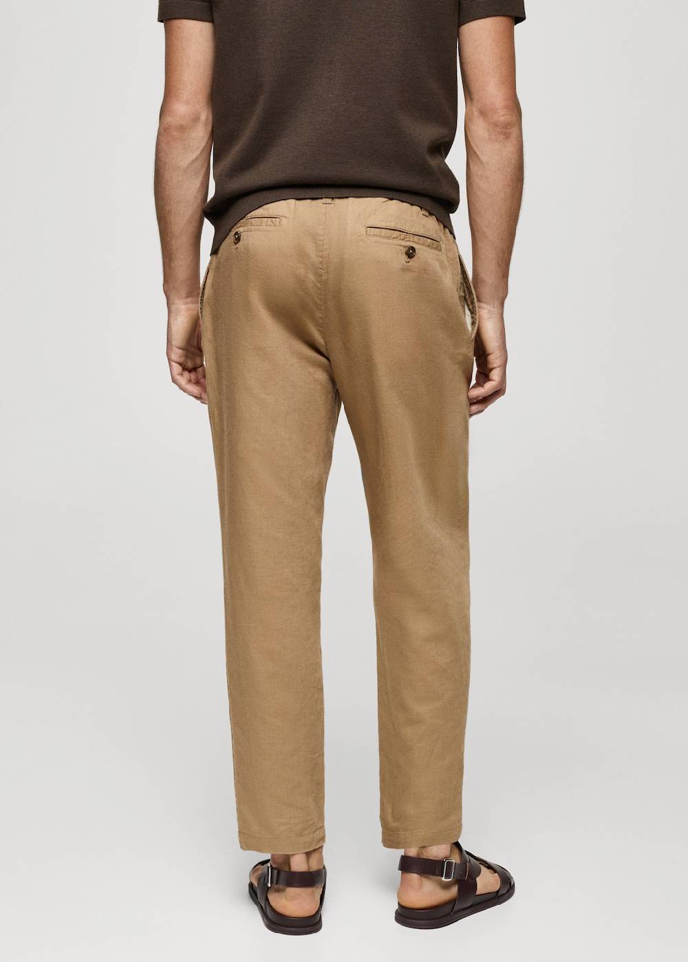 Mango Slim Fit-Leinenhose mit Kordel Begrenztes Angebot
