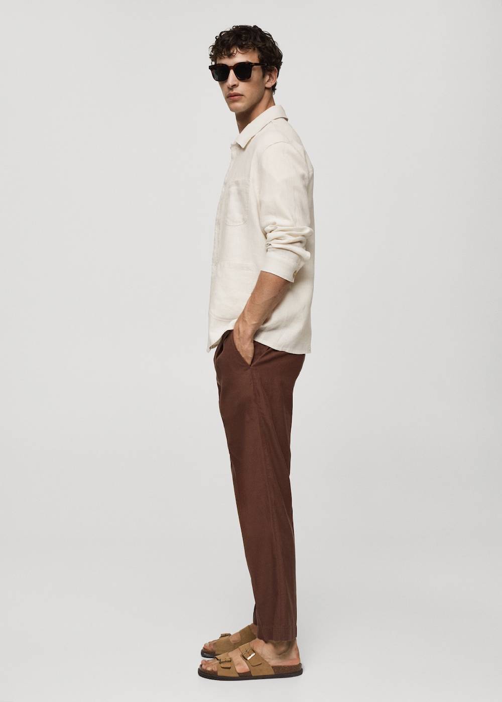 Mango Overshirt mit Taschen aus 100 % Leinen Online Shopping