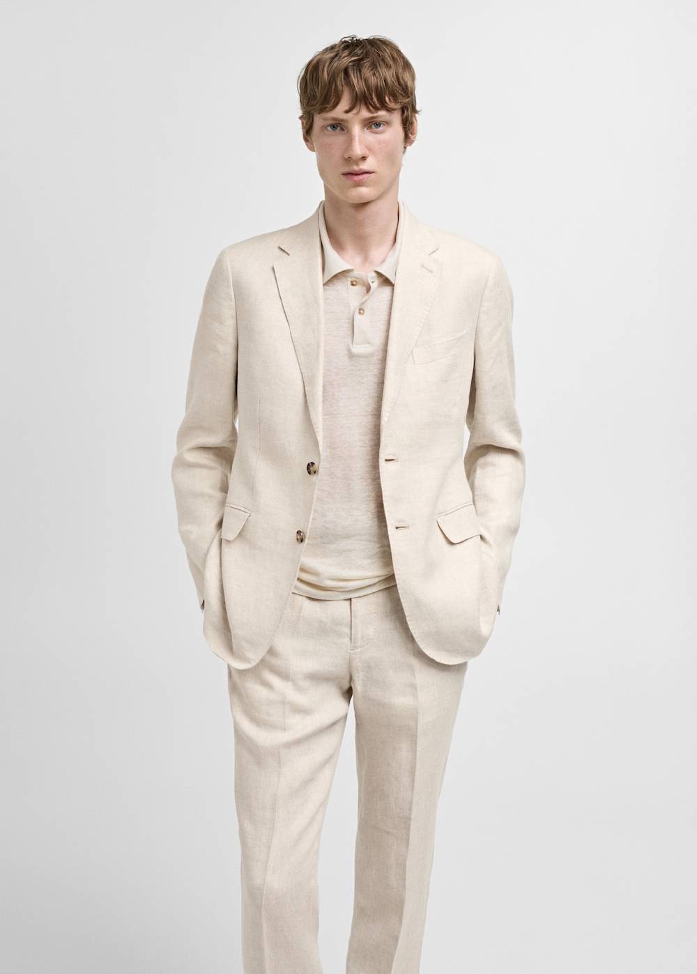 Mango Slim Fit-Anzugjacke aus 100 % Leinen Preisnachlass