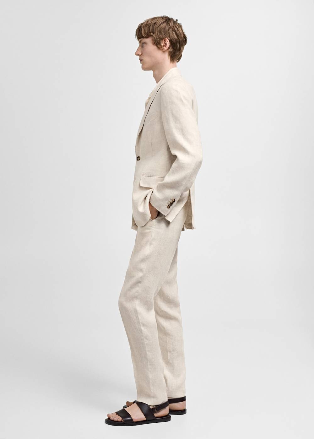 Mango Slim Fit-Anzugjacke aus 100 % Leinen Preisnachlass