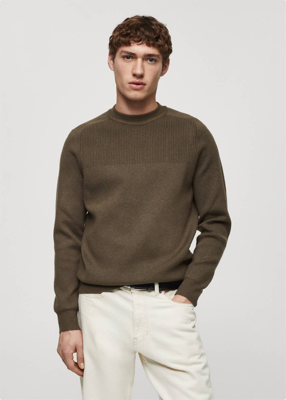 Mango Stretchpullover mit Rippdetail Black Friday