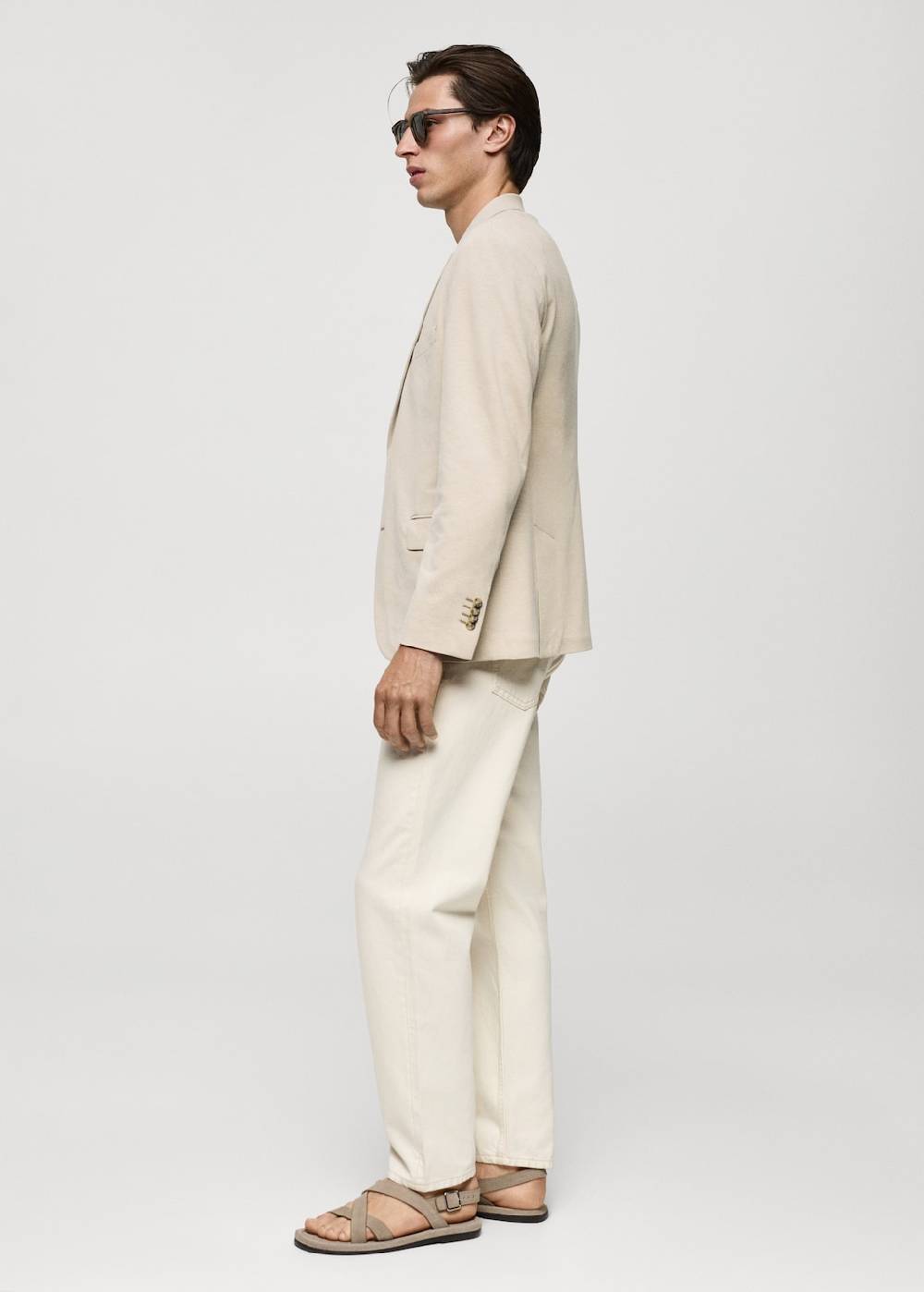 Mango Strukturierter Slim Fit-Baumwollblazer Vatertagsangebot
