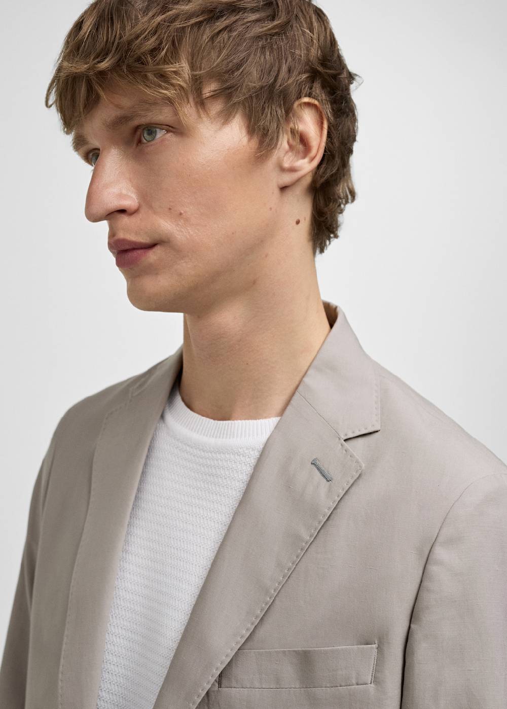 Mango Slim Fit-Anzugblazer aus Leinengemisch Heißer Verkauf