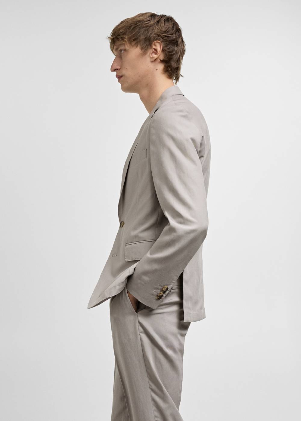 Mango Slim Fit-Anzugblazer aus Leinengemisch Heißer Verkauf