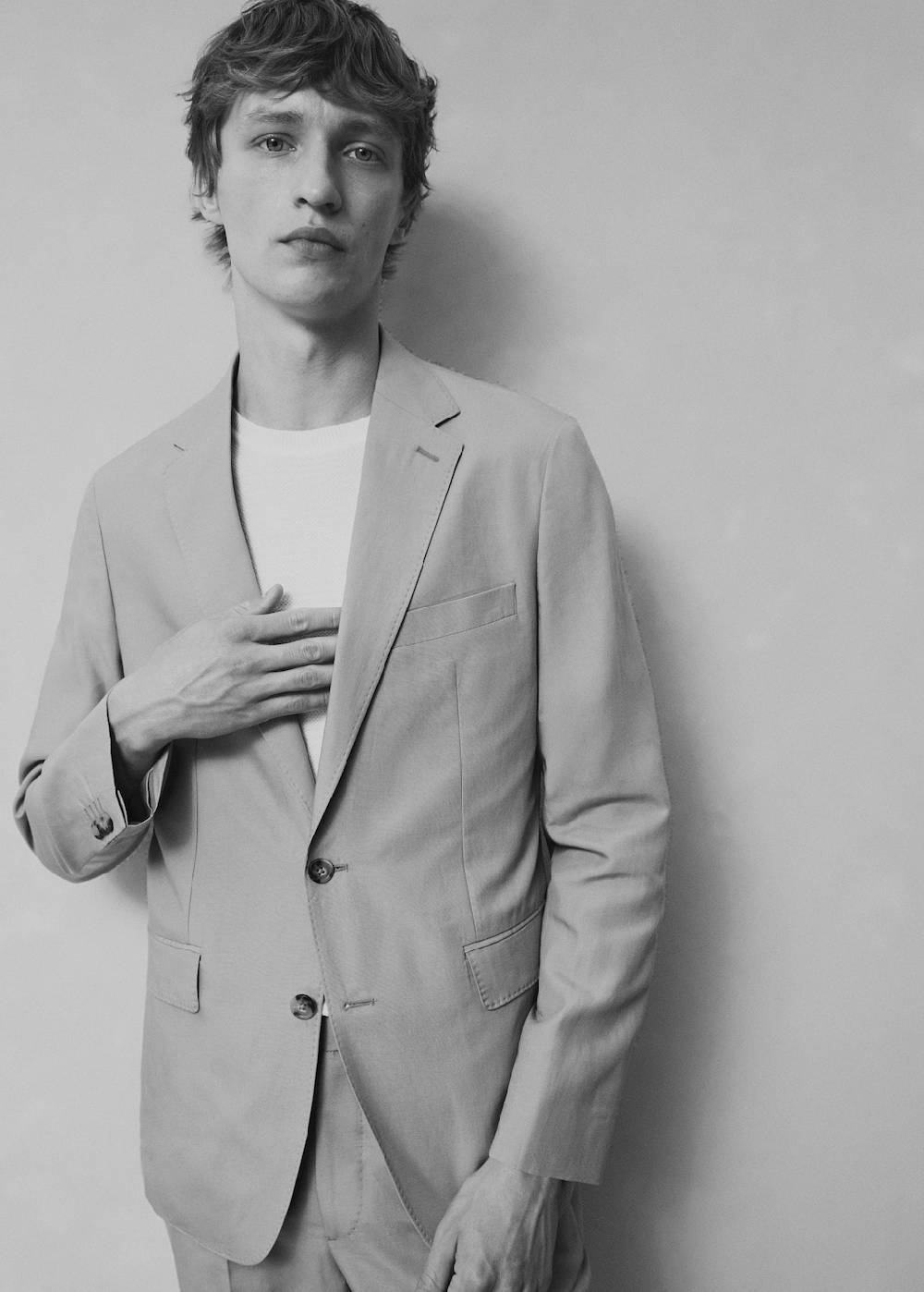 Mango Slim Fit-Anzugblazer aus Leinengemisch Heißer Verkauf