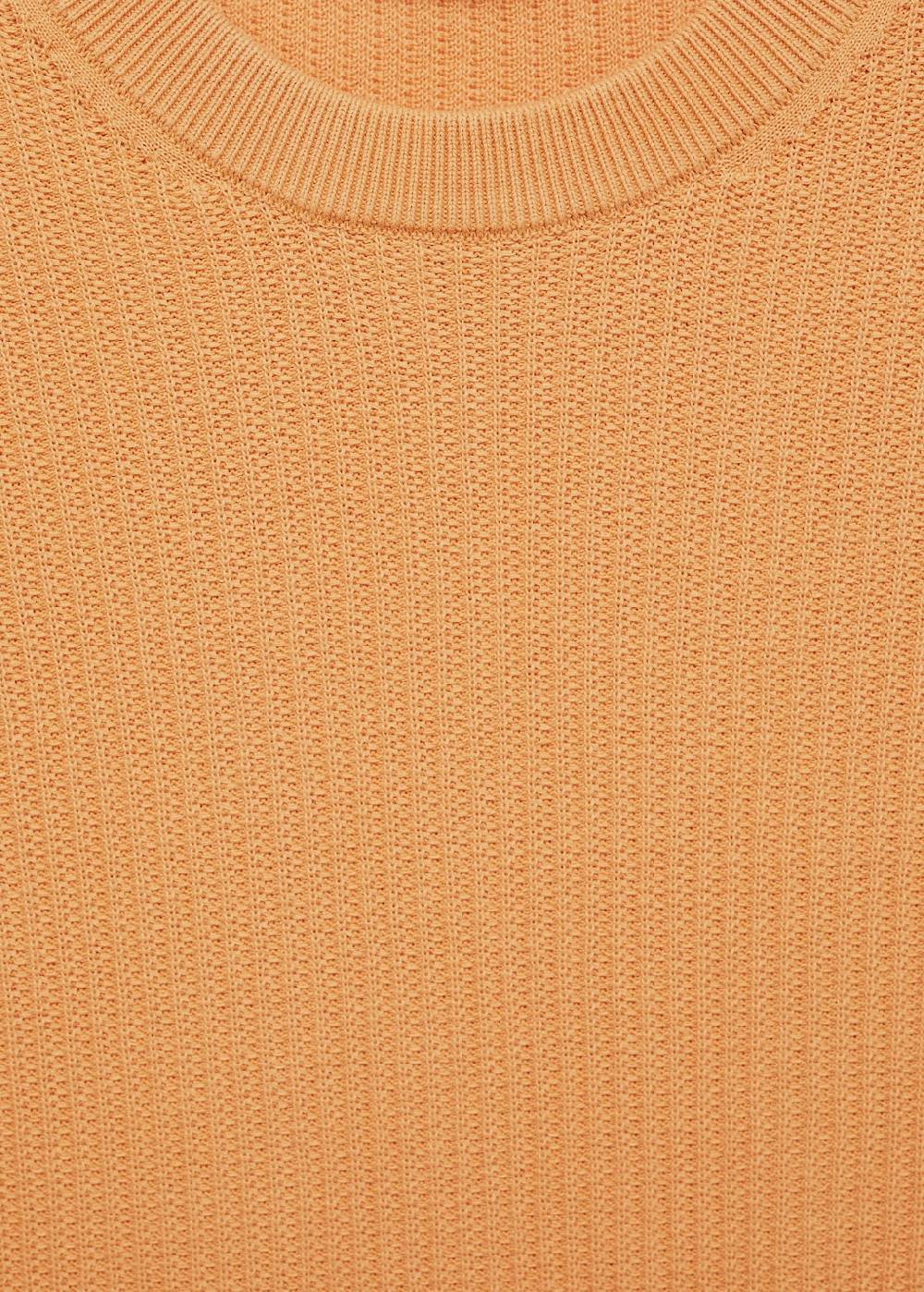 Mango Geripptes Strick-T-Shirt Neueste Mode