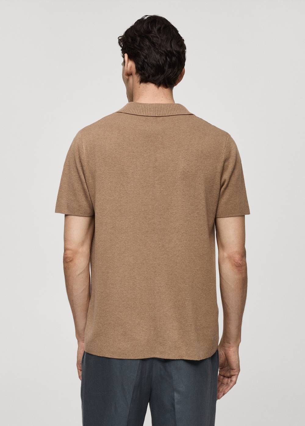 Mango Texturiertes Strick-Poloshirt aus Baumwolle Zeitlich begrenztes Angebot