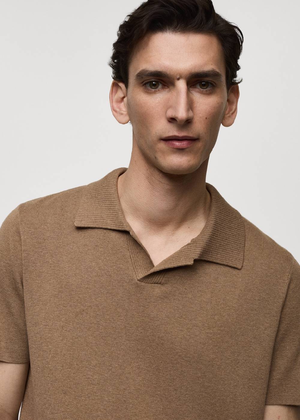 Mango Texturiertes Strick-Poloshirt aus Baumwolle Zeitlich begrenztes Angebot