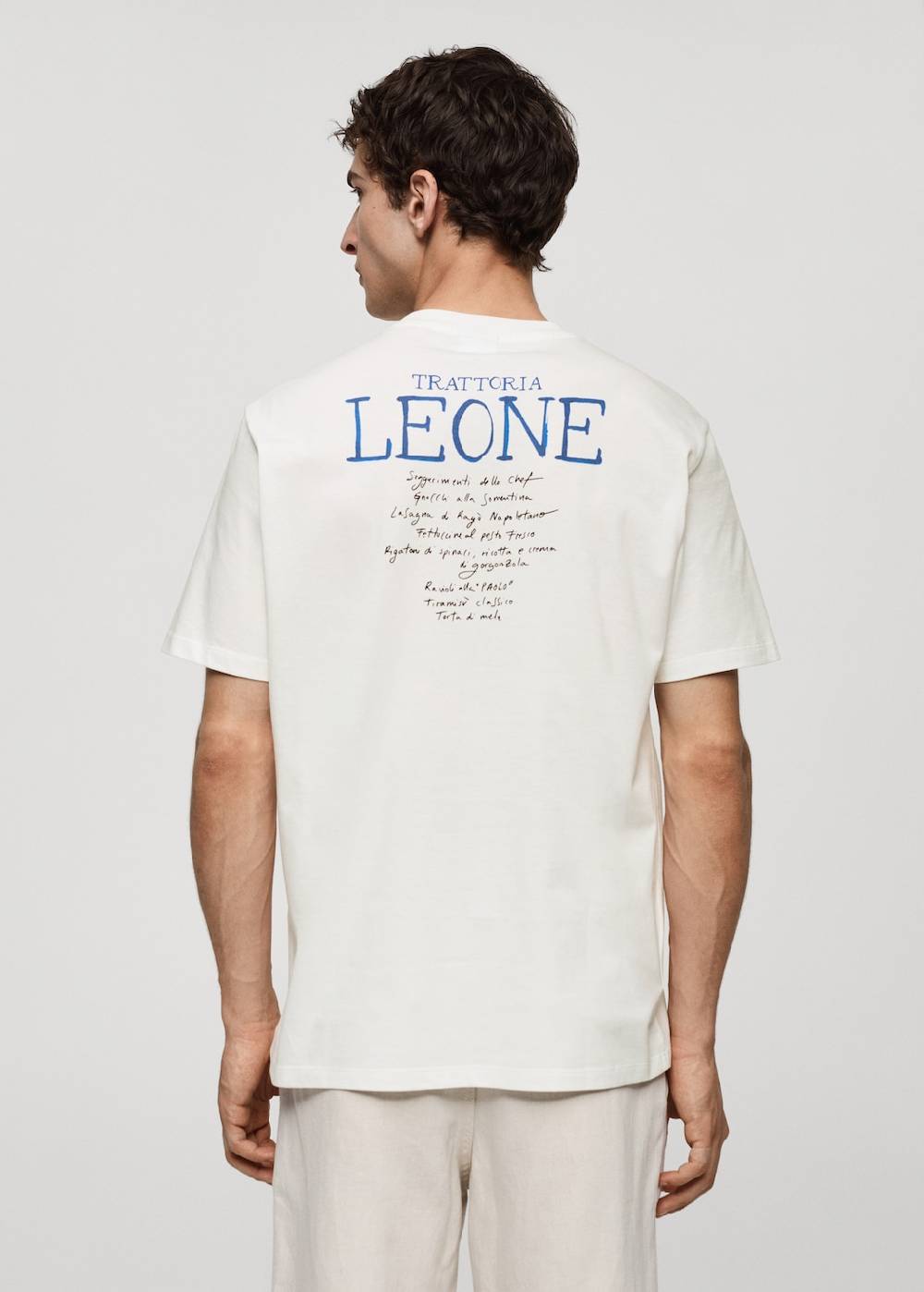 Mango Gemustertes T-Shirt aus 100 % Baumwolle Räumungsverkauf