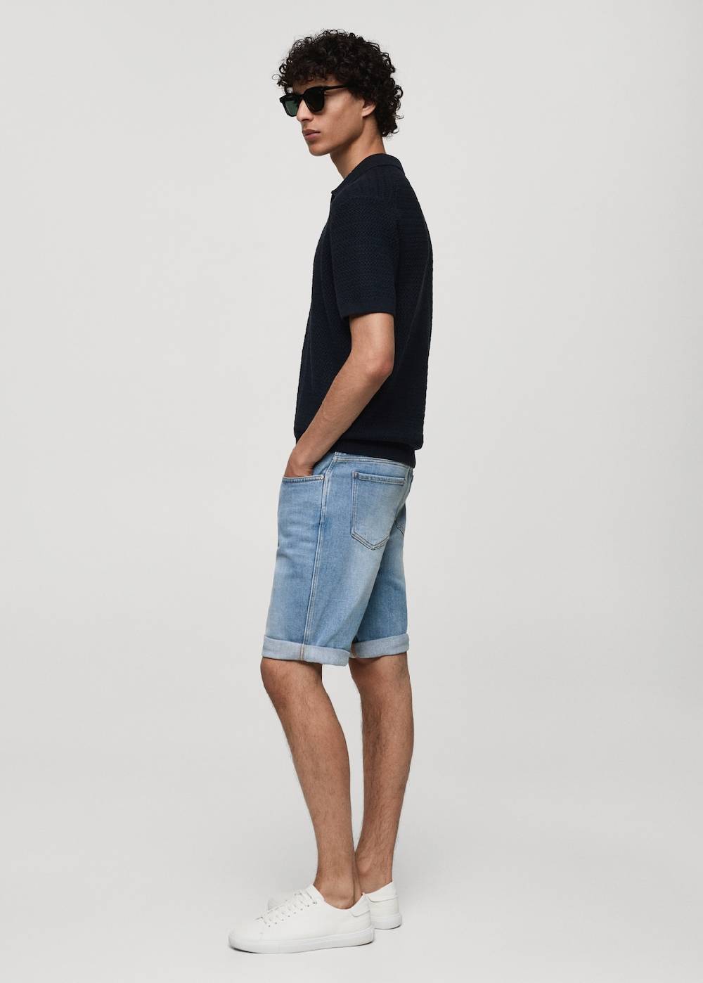 Mango Slim Fit-Jeans-Bermudashorts Kauf eins, bekomm eins gratis