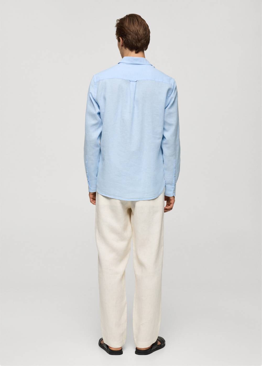 Mango Gestreiftes Regular-Fit-Hemd aus Leinen mit Baumwolle Tägliche Deals