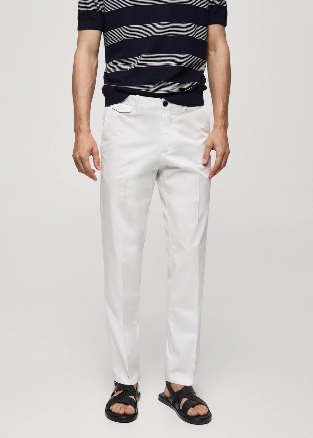 Mango Regular Fit-Baumwollhose mit Struktur Riesige Ersparnisse