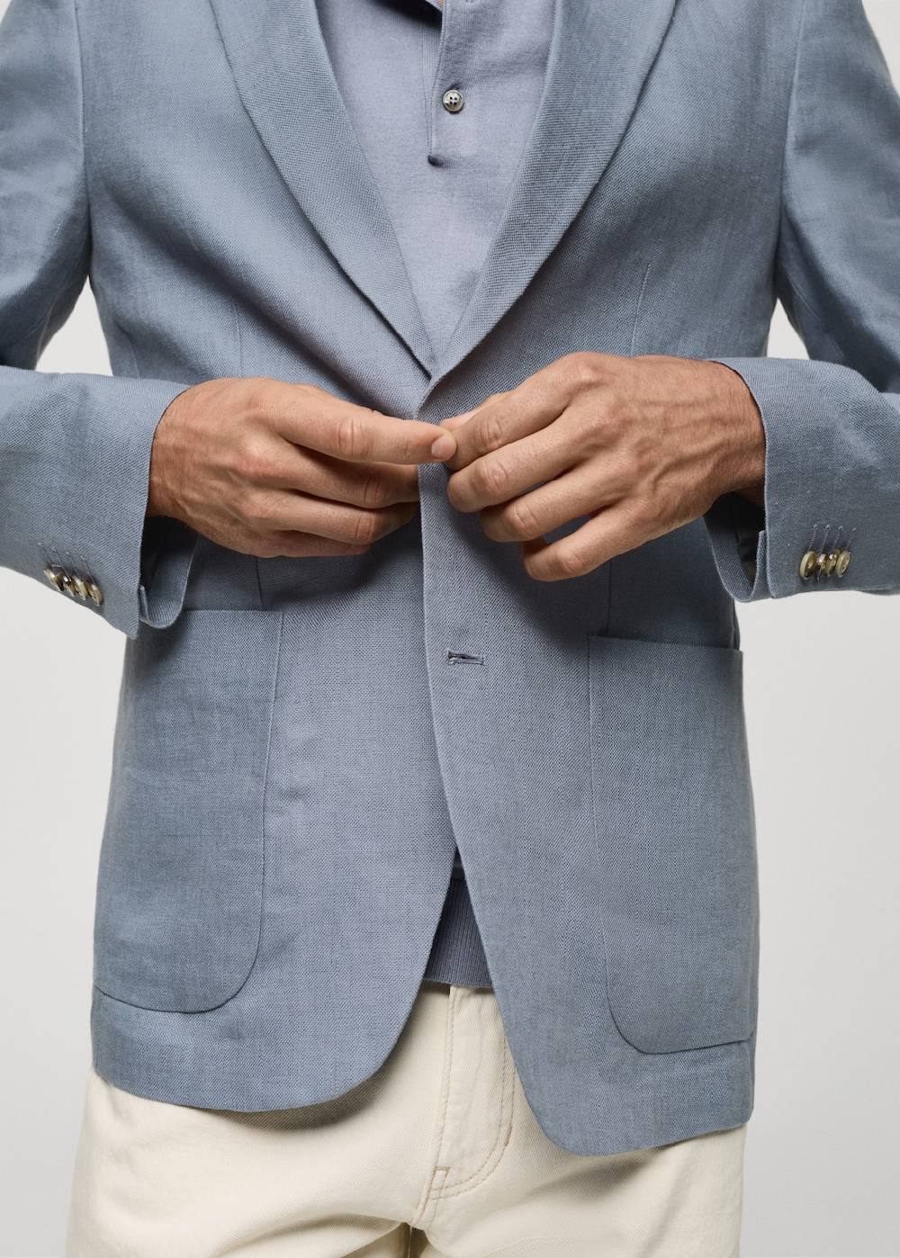 Mango Slim Fit-Blazer aus 100 % Leinen Tiefpreis
