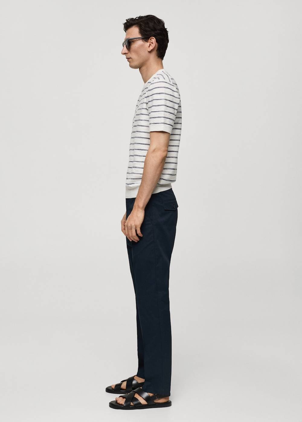 Mango Gestreiftes T-Shirt aus Baumwollstrick Wochenangebot