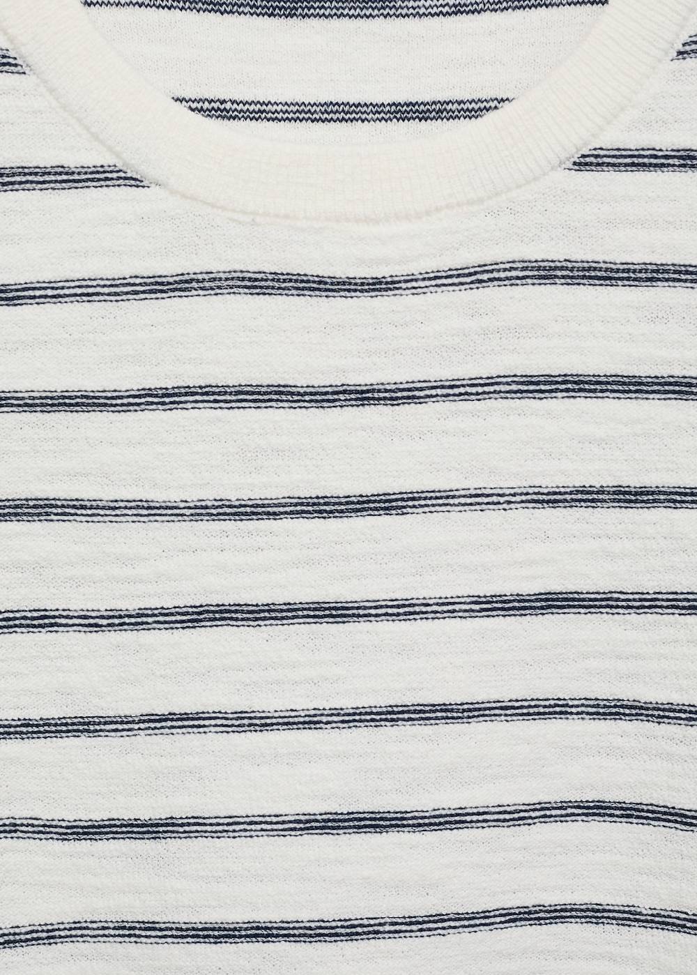 Mango Gestreiftes T-Shirt aus Baumwollstrick Wochenangebot