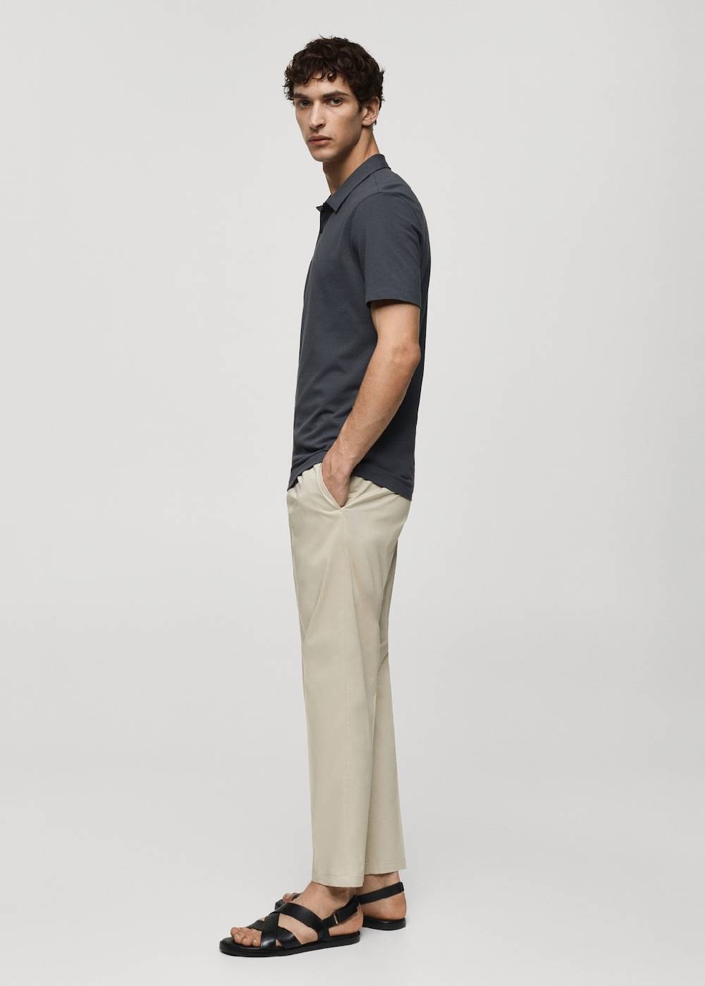 Mango Strukturiertes Slim-Fit-Poloshirt aus Baumwoll-Piqué Kostenlose Rückgabe