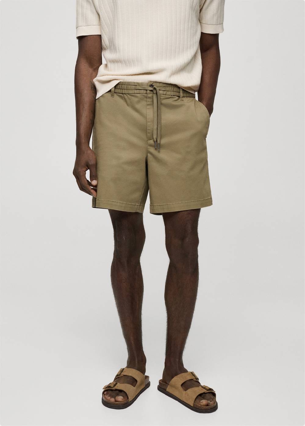 Mango Baumwoll-Bermudashorts mit Kordelzug