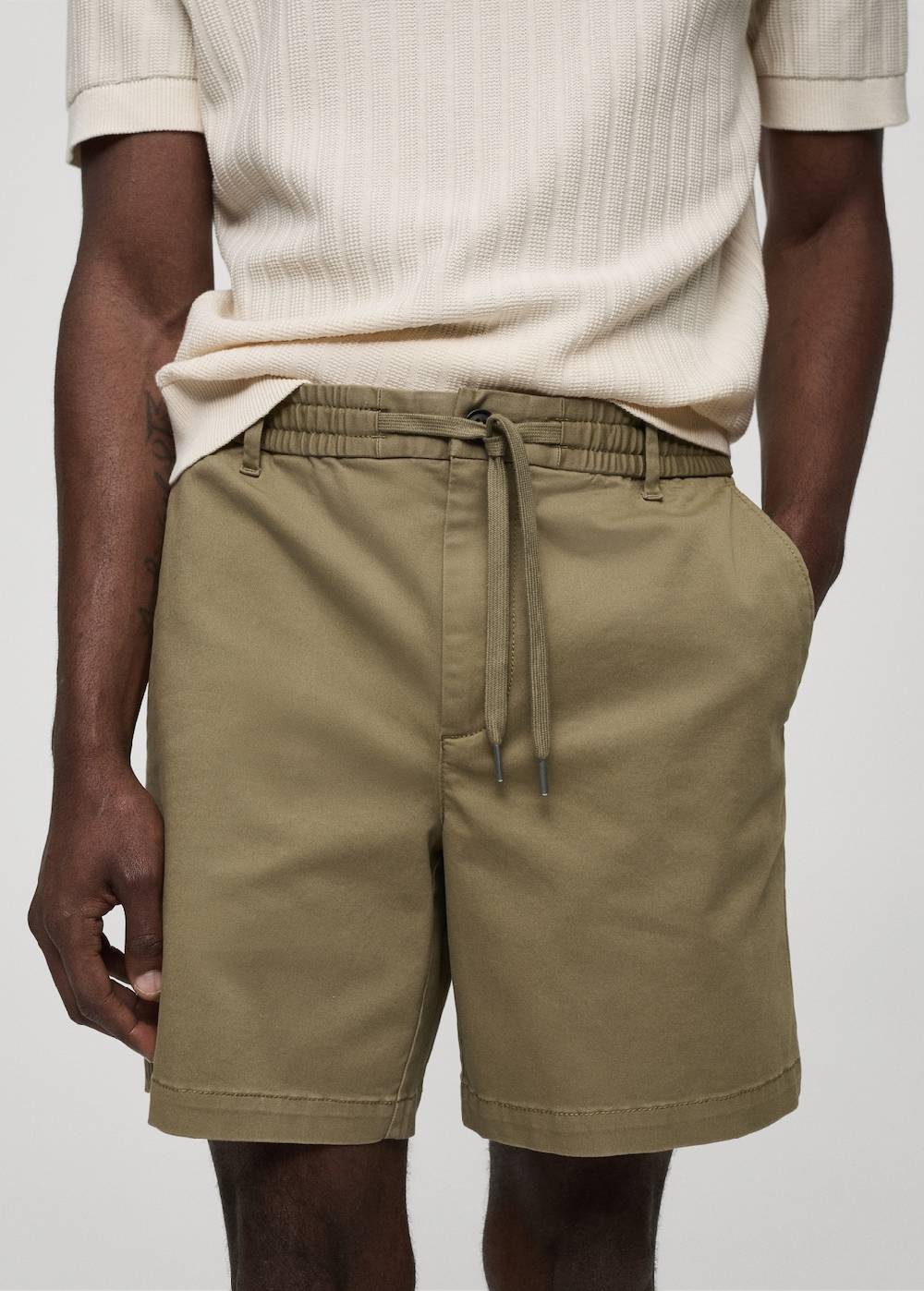 Mango Baumwoll-Bermudashorts mit Kordelzug Neueste Stile