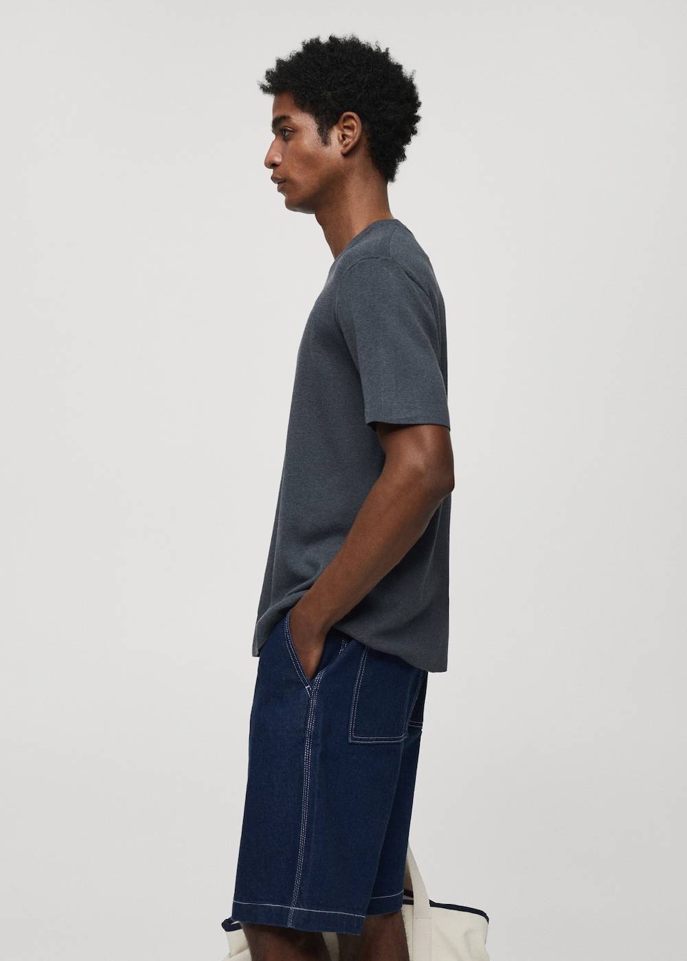 Mango Strick-T-Shirt aus Baumwollgemisch Letzte 2 Tage