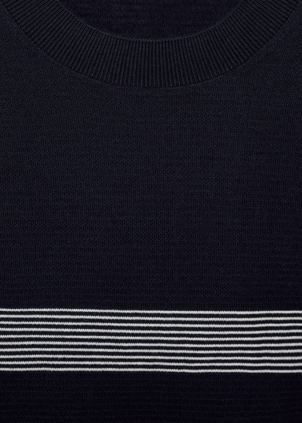 Mango Gestreiftes Strick-T-Shirt aus Baumwolle mit Modal Nur für heute