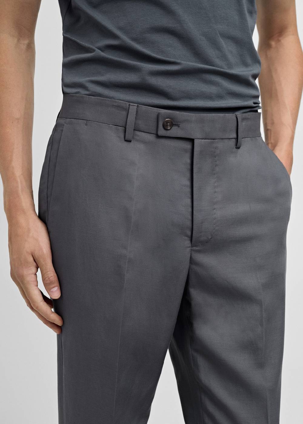 Mango Slim Fit-Anzughose aus Leinenmix Sonderangebot der Fabrik