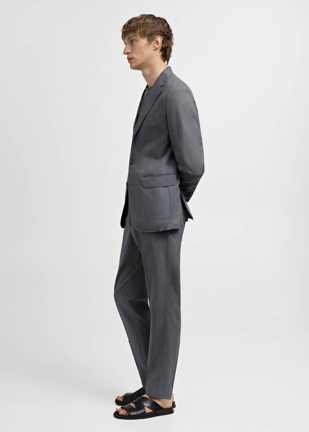 Mango Slim Fit-Anzughose aus Leinenmix Sonderangebot der Fabrik