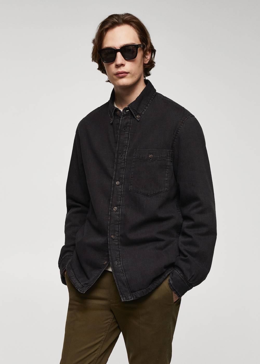 Mango Gestepptes Jeans-Overshirt Kostenloser Versand international