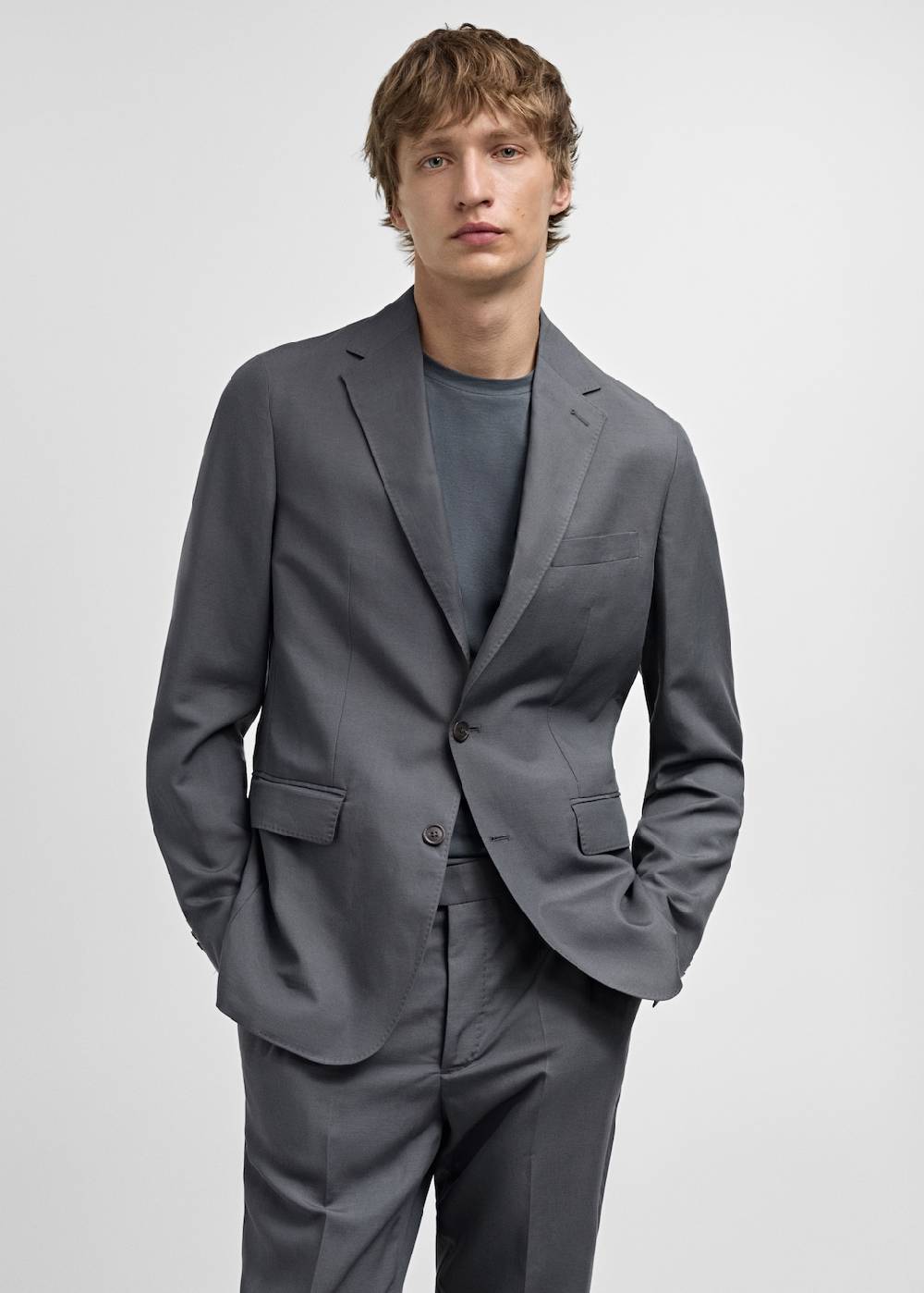 Mango Slim Fit-Anzugblazer aus Leinengemisch