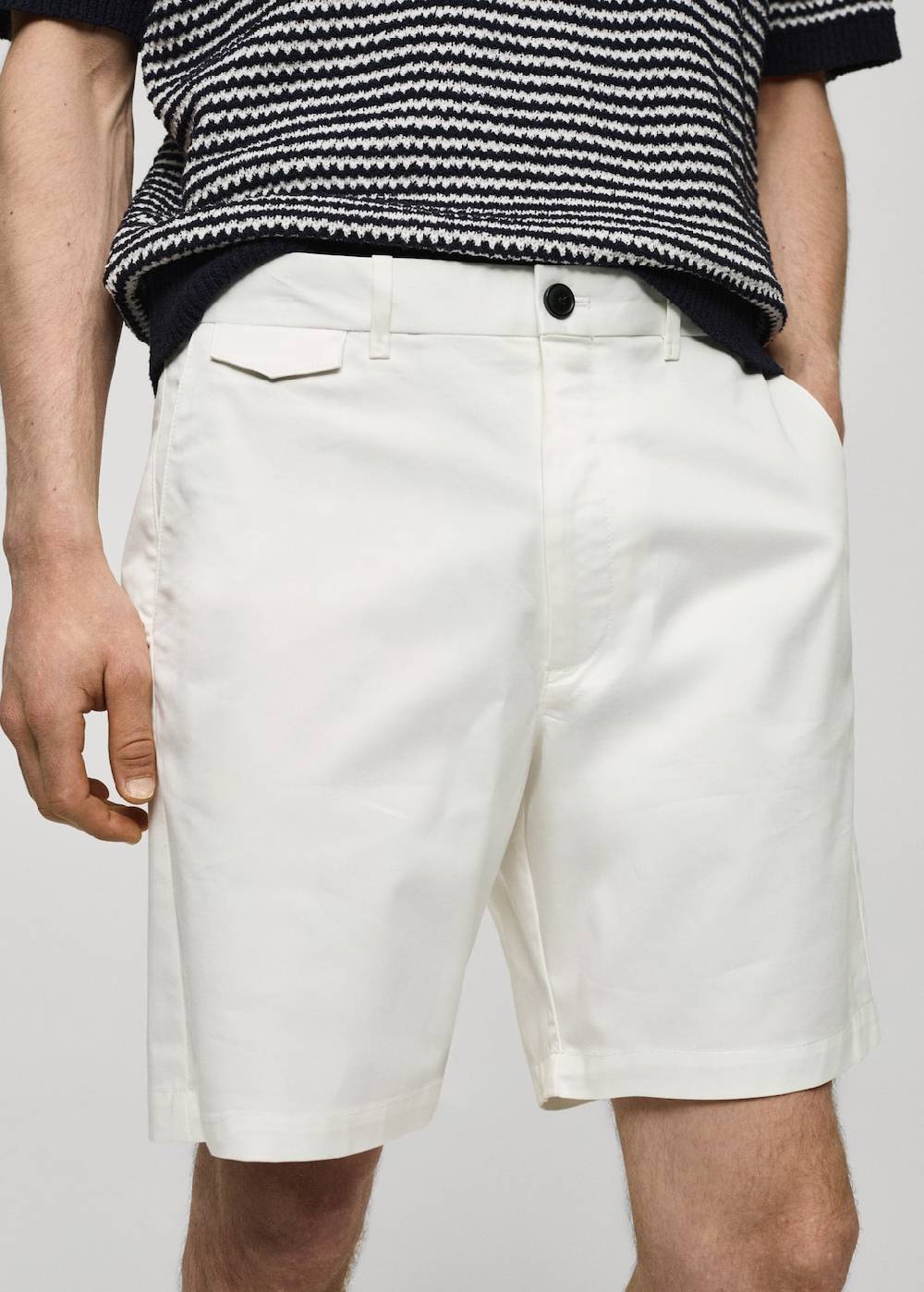 Mango Slim Fit-Bermudashorts aus Baumwolle Im Verkauf