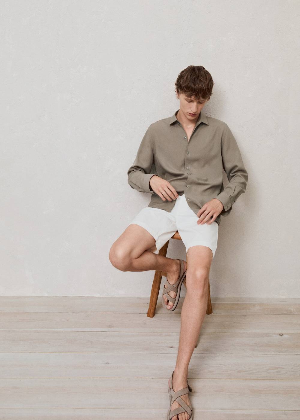 Mango Slim Fit-Bermudashorts aus Baumwolle Im Verkauf