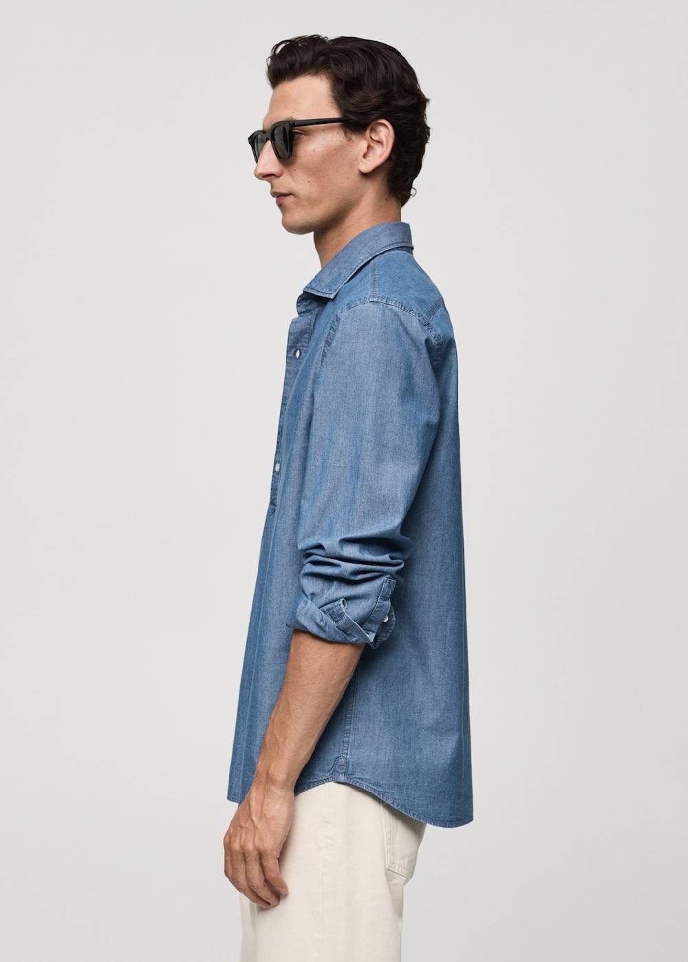 Mango Regular-Fit-Polohemd aus 100 % Baumwoll-Chambray 2025
