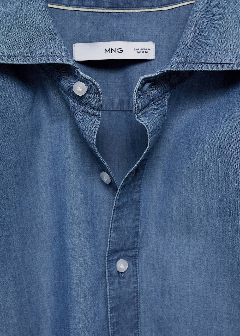 Mango Regular-Fit-Polohemd aus 100 % Baumwoll-Chambray 2025