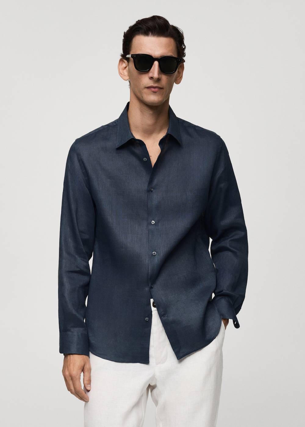 Mango Regular Fit-Hemd aus 100 % Leinen Outlet