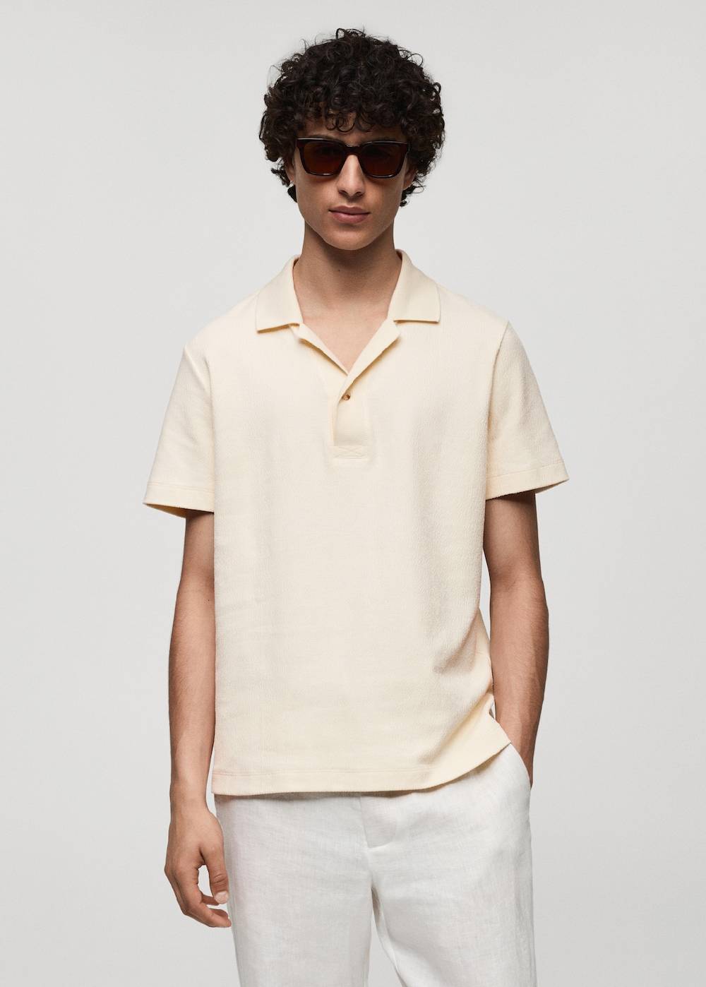 Mango Strukturiertes Regular-Fit-Poloshirt aus Baumwolle Verkauf