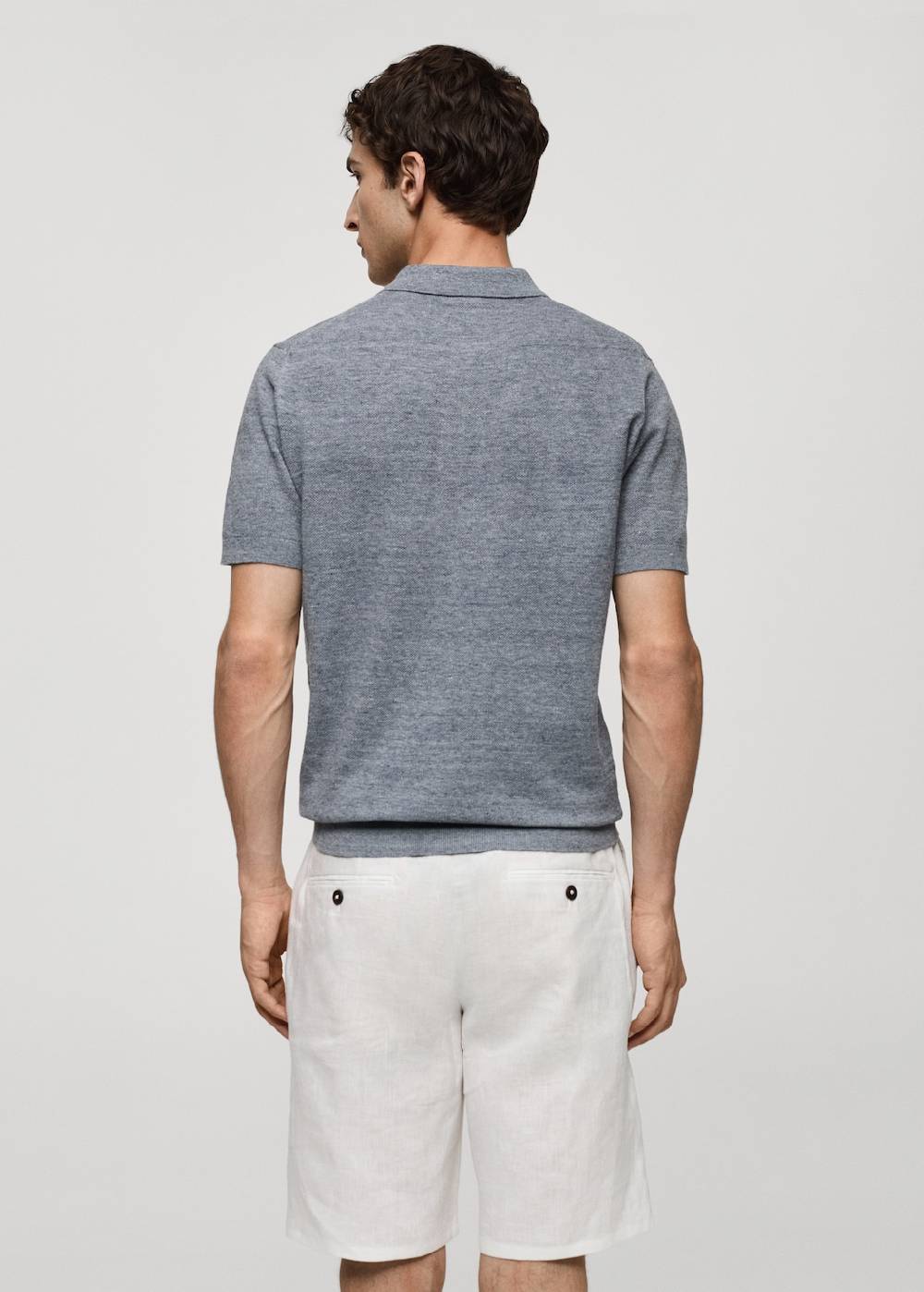 Mango Kurzärmliges Strick-Poloshirt im Angebot