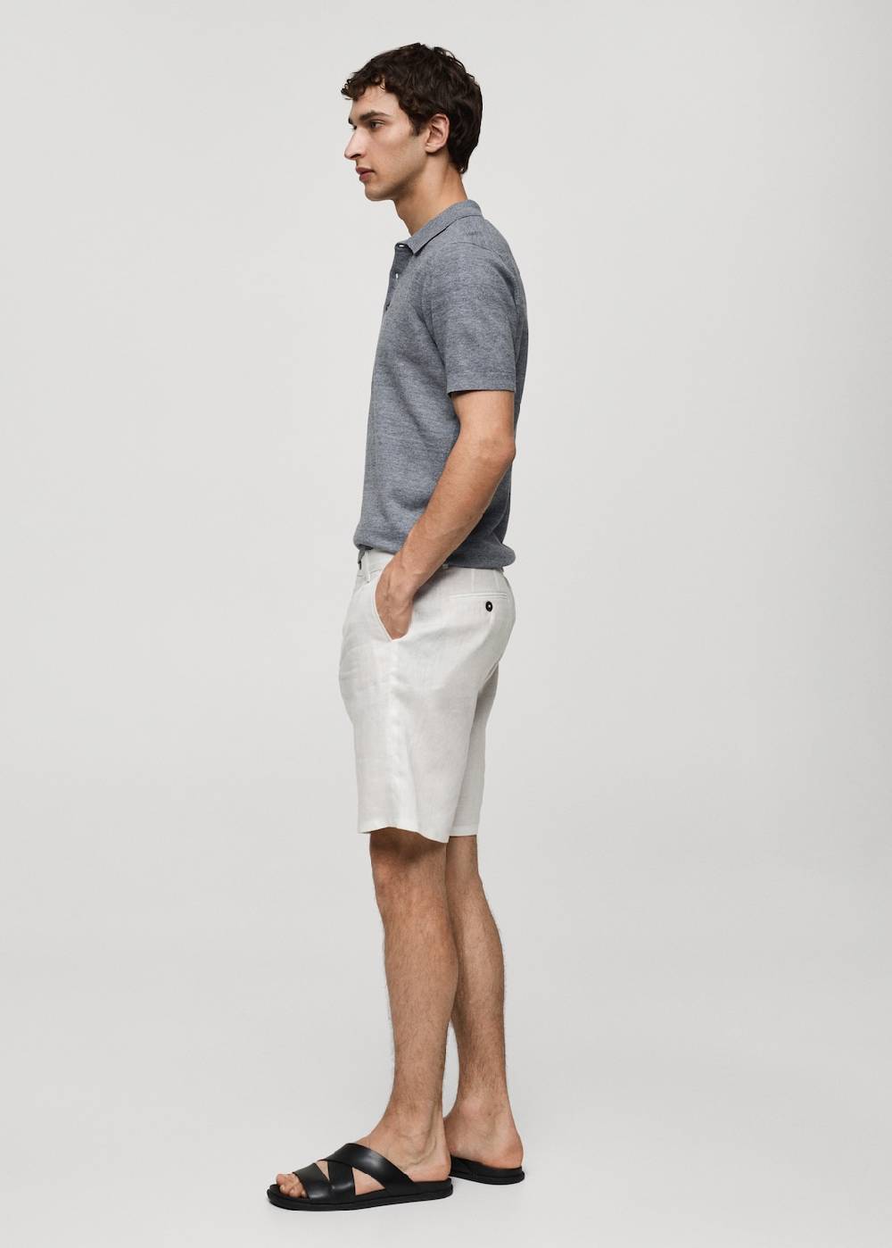 Mango Kurzärmliges Strick-Poloshirt im Angebot