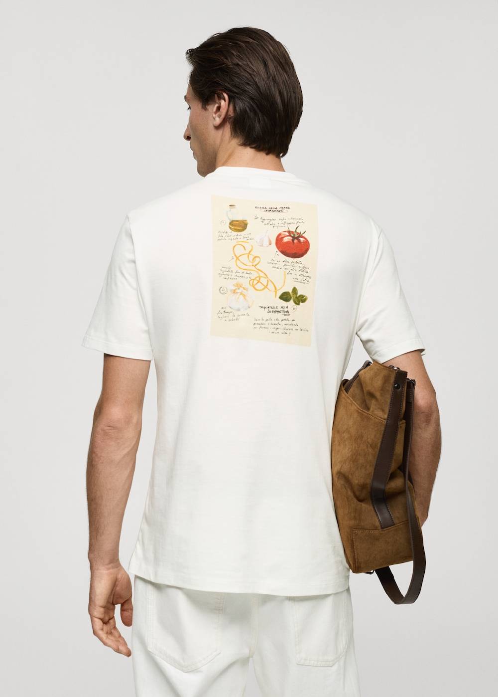Mango Gemustertes Regular-Fit-T-Shirt aus Baumwolle Kostenloser Versand