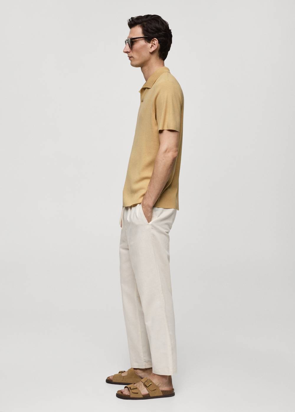 Mango Texturiertes Strick-Poloshirt aus Baumwolle Fabrik Onlineshop