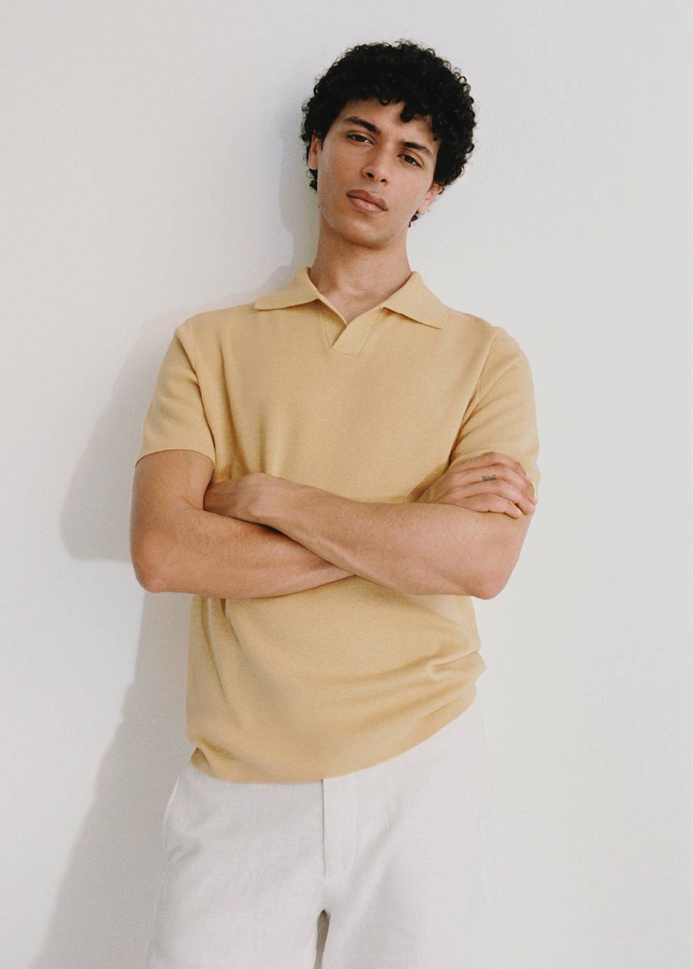 Mango Texturiertes Strick-Poloshirt aus Baumwolle Fabrik Onlineshop