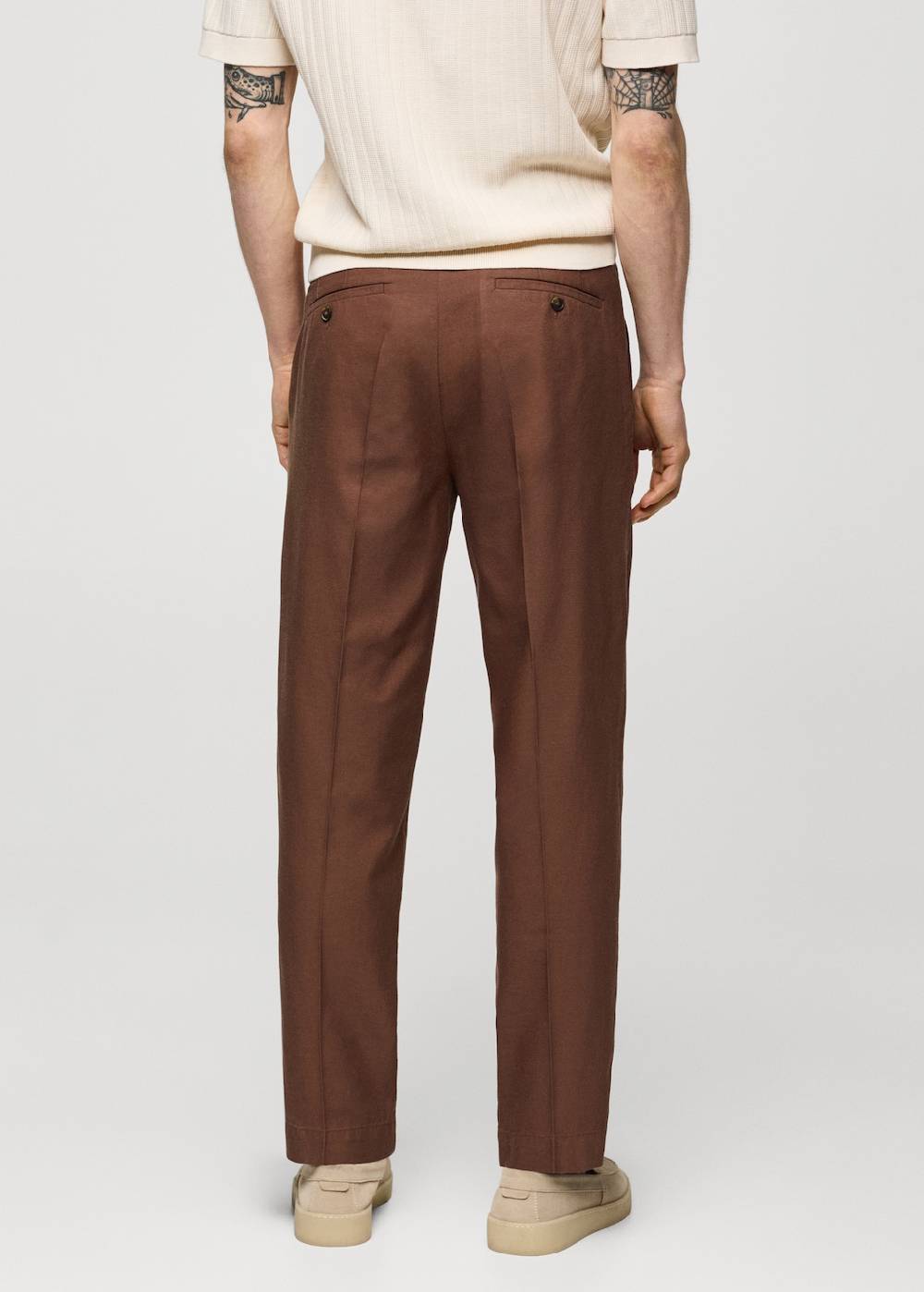Mango Bundfaltenhose aus Lyocell mit Baumwolle Flash Sale