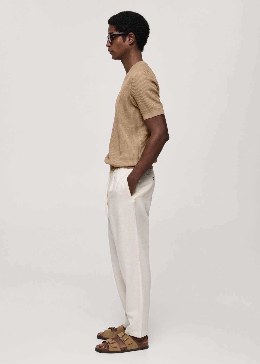 Mango Geripptes Strick-T-Shirt Exklusivangebot