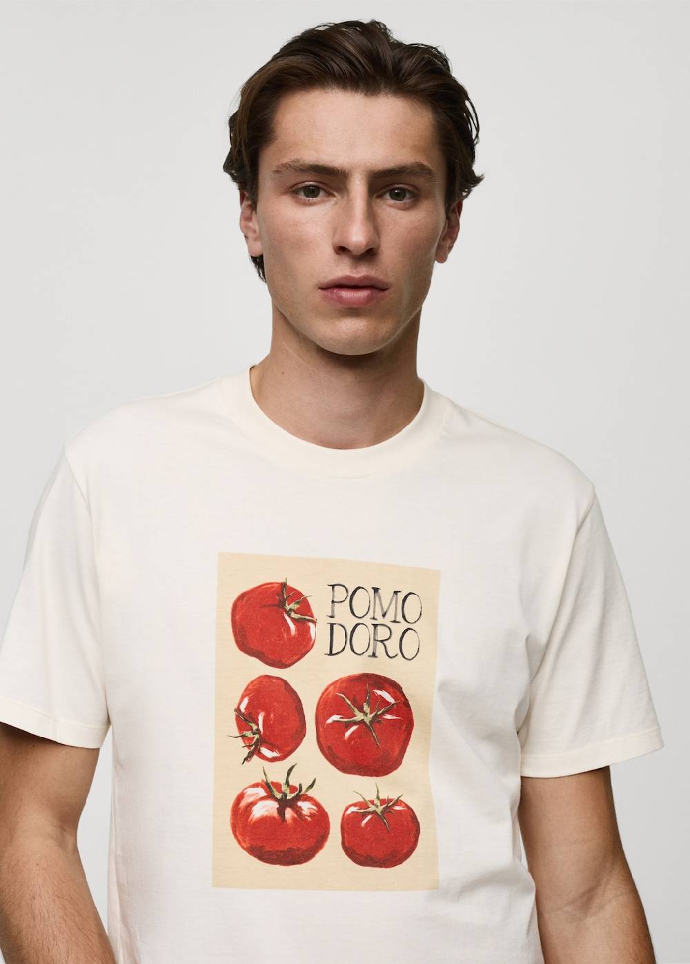 Mango Gemustertes Regular-Fit-T-Shirt aus Baumwolle Black Friday